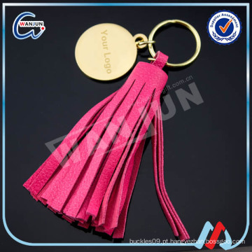 Tasselkeychain de couro vermelho bonito feito sob encomenda de WANJUN &amp; keyringK-497)